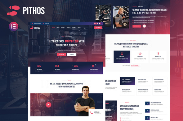 Pithos - Fitness Center & Cloubhouse Elementor Template Kit