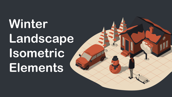 Winter Landscape Isometric Elements