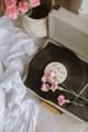 Music player, flowers, white fabric - PhotoDune Item for Sale