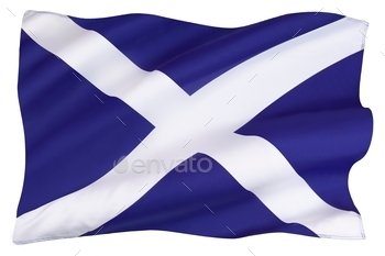 Cross or the Saltire. Isolated on white for cut out.