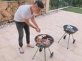 Asian man grilling meat at the backyard  - PhotoDune Item for Sale