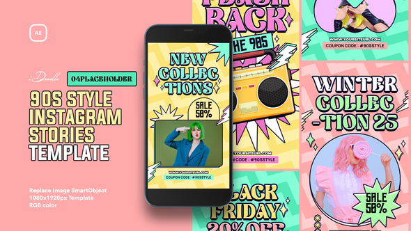 90s Style Instagram Stories Template