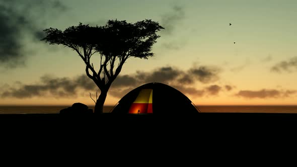 Tent Camp at Sunset