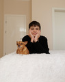 teenager with dog on bed - PhotoDune Item for Sale