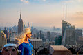Blond woman on New York City view rooftop - PhotoDune Item for Sale