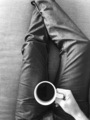 Relaxed drinking morning coffee in black and white.  - PhotoDune Item for Sale