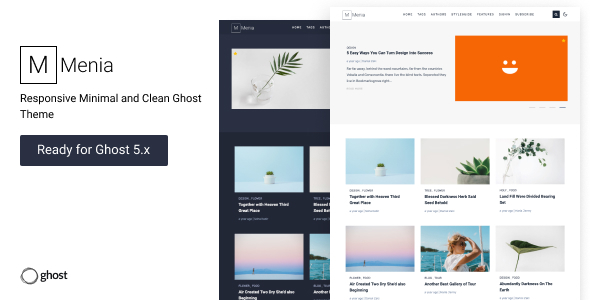 Menia - Responsive Minimal and Clean Ghost Theme