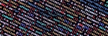 closeup of function source code. IT specialist workplace. Big data and Internet of things trend. HTML website structure. Website programming code