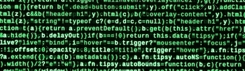 closeup of function source code. IT specialist workplace. Big data and Internet of things trend. HTML website structure. Website programming code