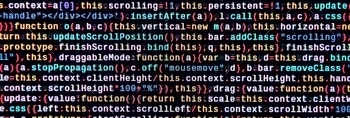 closeup of function source code. IT specialist workplace. Big data and Internet of things trend. HTML website structure. Website programming code