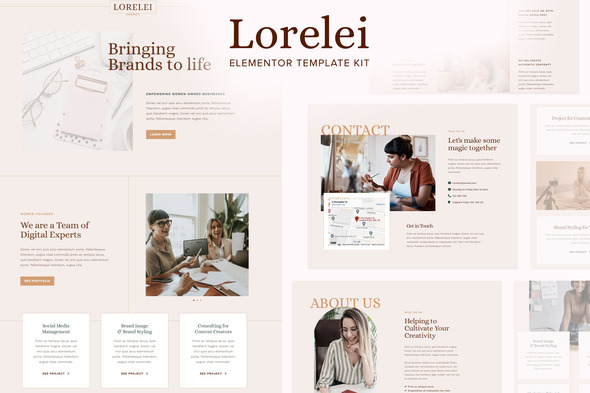 Lorelei – Feminine Business Elementor Template Kit