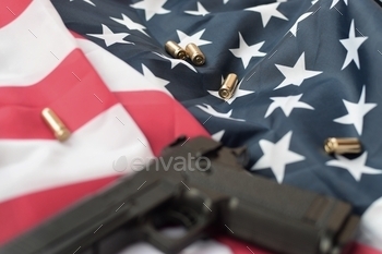 rms, blue, bullet, closeup, concept, constitution, control, crime, danger, defense, firearm, flag, freedom, government, gun, handgun, law, light, military, national, nobody, object, patriot, patriotic, patriotism, pistol, politics, protection, red, rights, security, states, stripes, sunlight, symbol, symbolic, united, usa, violence, war, weapon, ammo, folds, independence, veteran