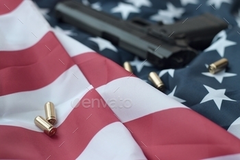 , second, weapon, america, ammunition, armed, automatic, blue, bullet, caliber, civil, closeup, color, concepts, cultured, defending, flags, freedom, government, hallow, handgun, illegal, issues, kill, law, national, patriotism, pistol, point, politics, protection, semi, social, star, states, symbolic, united, white, enforcement, legal, defense, shot, hit, hunting, fake