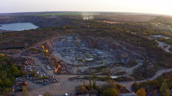 Mining Near a Small Lake in Picturesque Ukraine