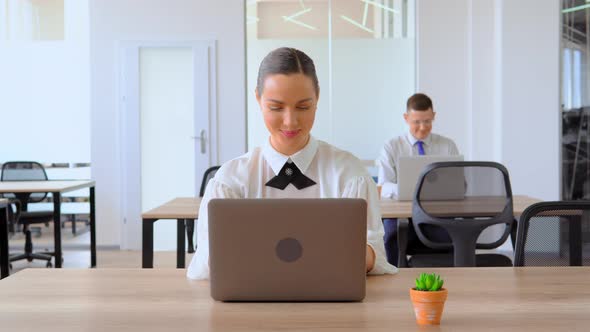 Businesswoman Working in Modern Office