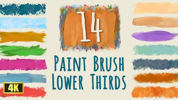 Paint Brush Strokes Lower Thirds - 4K pack