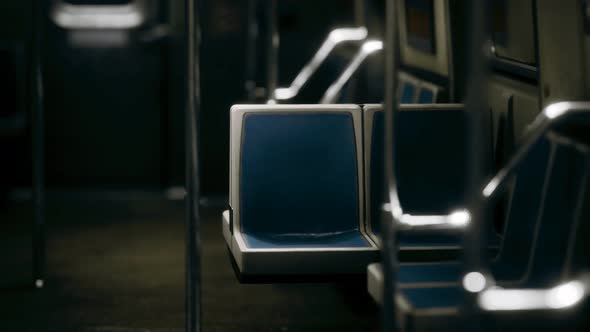 Inside of New York Subway Empty Car