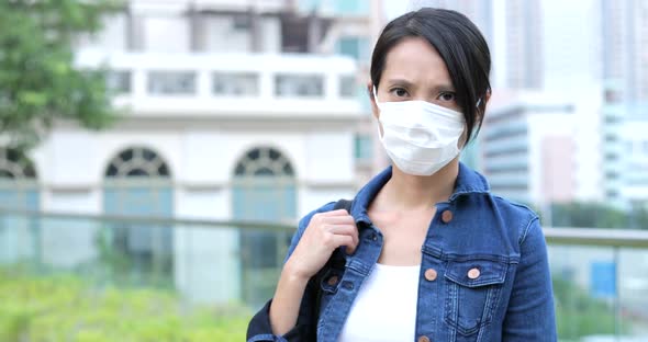 Woman wearing face mask