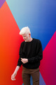 Portrait of the albino man on the colorful background  - PhotoDune Item for Sale