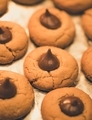 Food and baking, peanut butter blossoms on foil paper  - PhotoDune Item for Sale