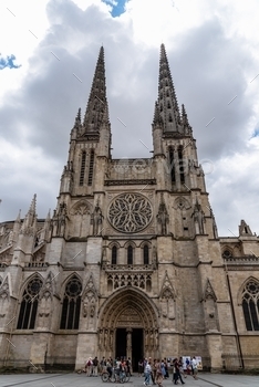 rdeaux; Vertical; ancient; andre; andrew; aquitaine; arch; architecture; archivolt; building; cathedral; catholic; christian; church; city; cloudy; door; entrance; europe; european; exterior; facade; famous; france; french; gothic; heritage; historic; historical; history; holy; landmark; medieval; monument; old; outdoors; people; religion; saint; sculpture; st; stone; temple; tourism; town; travel; unesco; urban; view;