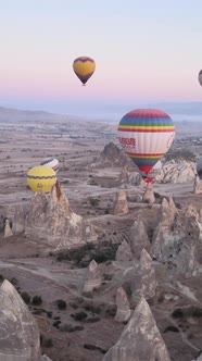 Cappadocia Turkey  Vertical Video of Balloon Launch