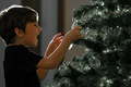 The boy decorates the Christmas tree for the New Year - PhotoDune Item for Sale