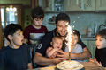 It's dad's birthday. Dad and five sons blow out a candle on the cake - PhotoDune Item for Sale