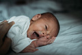 portrait of a newborn. baby yawns - PhotoDune Item for Sale