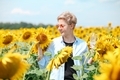 Girl in the sunflowers field. Summer time. - PhotoDune Item for Sale