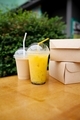 refreshing delicious cold lemonade and cold latte.  food delivery, summer drinks - PhotoDune Item for Sale
