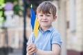 independence day of Ukraine, little boy with country flag - PhotoDune Item for Sale