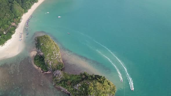 Aerial View of Pranang Beach in Thailand