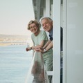 Happy smiling elderly couple on a cruise ship - PhotoDune Item for Sale
