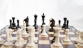 Chessboard and chess game. Competition between black and white, strategic intelligence board game. - PhotoDune Item for Sale