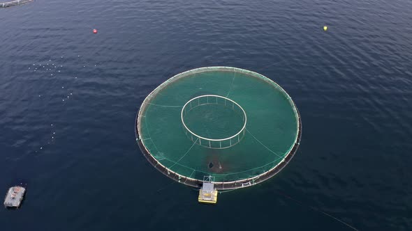 An Aquaculture Fish Farm Pen Used to Hold Fish Stocks for Food