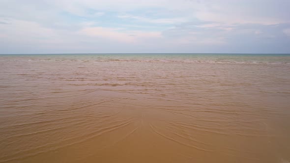 Sea waves and beautiful sand beach High quality video Bird's eye view