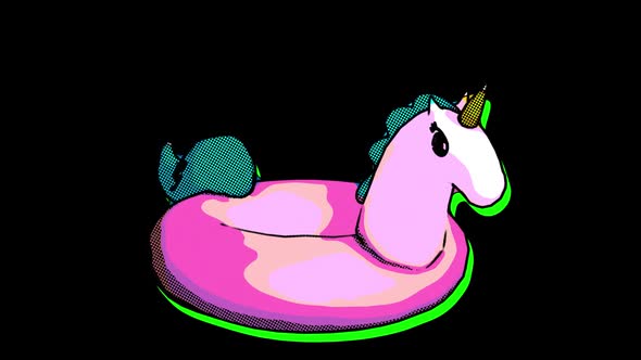 Cartoon unicorn inflatable with alpha