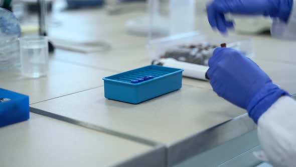 Pharmaceutical Plant Factory Worker Changing Putting Caps on Bottles Spbas alt
