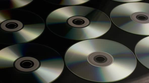 Rotating shot of compact discs - CDs 025