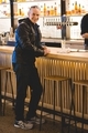 Baby boomer man with leather jacket and sunglasses at the bar - PhotoDune Item for Sale