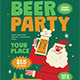 Retro Christmas Beer Party Event Flyer - GraphicRiver Item for Sale