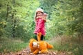  a little girl goes through the forest alone and pulls  - PhotoDune Item for Sale