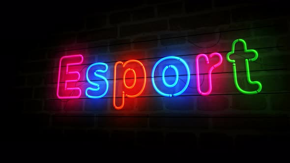 Esport neon on brick wall 3d alt
