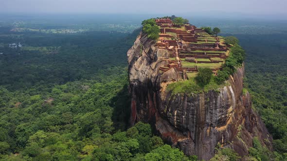 Aerial view of Sigiriya Lion's Rock, Sri Lanka.