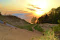 Beautiful sunset golden hour over the sand dunes on Lake Michigan  - PhotoDune Item for Sale