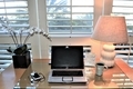 Desk top office space with lamp lighting laptop  - PhotoDune Item for Sale