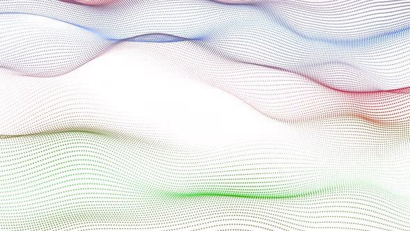 Colorful Technology Digital Particle Grid Line Wave Animated In White Background