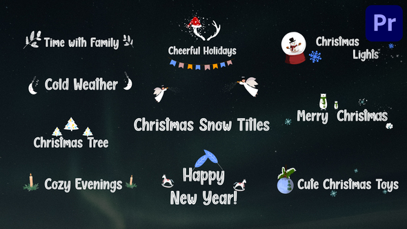 Christmas Snow Titles for Premiere Pro