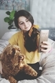 Taking photo with furry family member to upload to social media  - PhotoDune Item for Sale